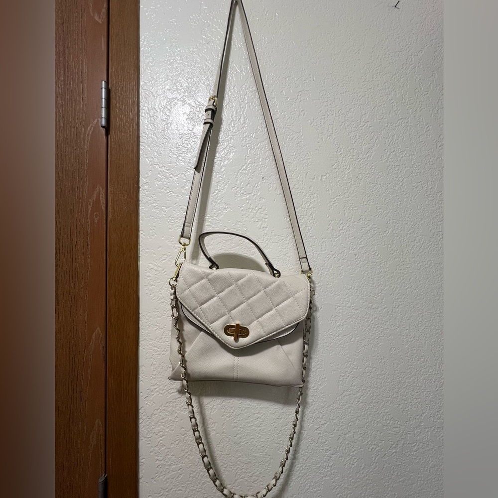 Steve Madden Cream Quilted Crossbody Bag